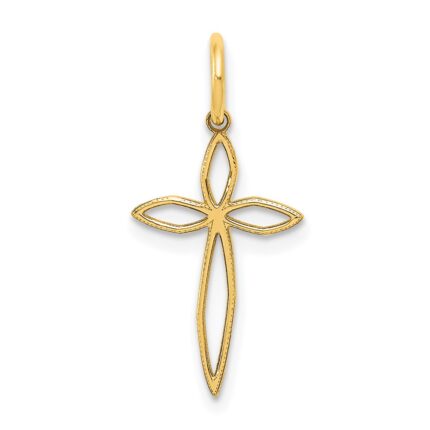 14K Laser Designed Passion Cross Charm