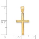 14k Solid Laser Etched Cross Pendant - Image 3