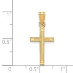 14k Solid Laser Etched Cross Pendant - Image 3