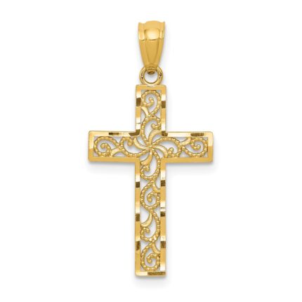 14k Filigree Cross Pendant