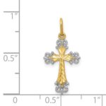14K and White Rhodium Cross Charm - Image 3