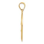 14k Polished and Satin Hollow Sacred Heart of Jesus Medal Oval Pendant - Image 2