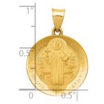 14k Polished and Satin St Benedict Hollow Medal Pendant - Image 4