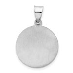 14K White Gold Polished and Satin Hollow Our Lady of Guadalupe Medal Round Pendant - Image 4