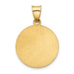 14k Polished and Satin Hollow Our Lady of Sorrows Medal Round Pendant - Image 4