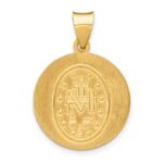 14k Polished and Satin Hollow Miraculous Medal Round Pendant - Image 3
