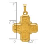 14k Polished and Satin Hollow Four-Way Medal Pendant - Image 4