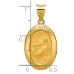 14k Polished and Satin Hollow St. Anthony Medal Oval Pendant - Image 3