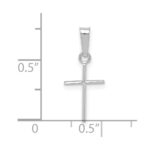 14k White Gold Polished Cross Solid Pendant - Image 3