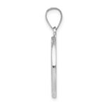 14k White Gold Polished and Satin Hollow St Christopher Medal Round Pendant - Image 2