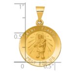 14k Polished and Satin Hollow St Edward Medal Round Pendant - Image 3