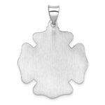 14k White Gold Polished and Satin Hollow St Florian Badge F.D. Medal Pendant - Image 4