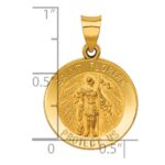 14k Polished and Satin Hollow St Florian Medal Round Pendant - Image 3
