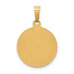 14k Polished and Satin Hollow St Francis Medal Round Pendant - Image 4