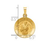 14k Polished and Satin Hollow St Francis of Assisi Medal Round Pendant - Image 3