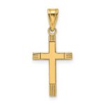 14k Laser Etched Cross Pendant