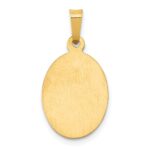 14k Polished and Satin St Joseph Medal Hollow Oval Pendant - Image 4
