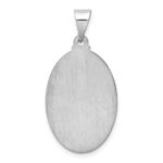 14K White Gold Polished and Satin Hollow St Jude Thaddeus Medal Oval Pendant - Image 4