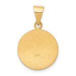 14k Polished and Satin Hollow St Matthew Medal Round Pendant - Image 4