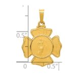 14k Polished and Satin Hollow St Florian F.D. Badge Medal Pendant - Image 3
