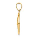 14k Polished and Satin Hollow St Patrick Medal Round Pendant - Image 2