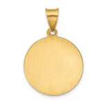 14k Polished and Satin Hollow St Peregrine Medal Round Pendant - Image 4