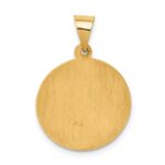 14k Polished and Satin Hollow St Raphael Medal Round Pendant - Image 4