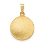 14k Polished and Satin Hollow FIRST HOLY COMMUNION Medal Round Pendant - Image 4