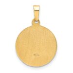 14k Polished and Satin Hollow CONFIRMATION Medal Round Pendant - Image 4
