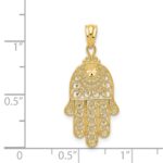 14k Hamsa Hand of God Filigree Pendant - Image 3