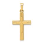 14k Brushed and Polished Latin Cross Pendant