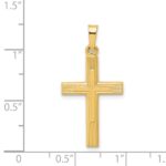 14k Brushed and Polished Latin Cross Pendant - Image 3