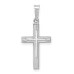 14K White Gold Polished Latin Cross Pendant