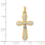 14K and White Rhodium Textured and Polished Passion Cross Pendant - Image 3