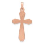 14K Rose Gold Textured And Polished Passion Cross Pendant - Image 4