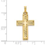 14k Brushed and Polished Latin Cross Pendant - Image 3