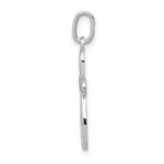 14k White Gold Polished Small Ribbon Cross Pendant - Image 2