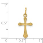 14k Gold Polished Small Cross Pendant - Image 3