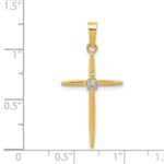 14k Diamond Polished Passion Cross Pendant - Image 4
