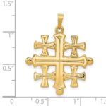 14k Polished Jerusalem Cross Pendant - Image 4