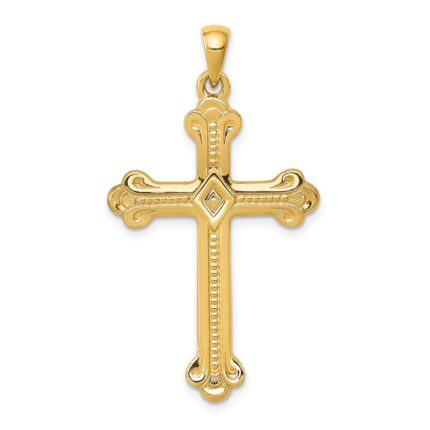 14k Budded Cross Pendant