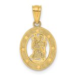 14k Polished Solid Cut-out Saint Christopher Medal Oval Pendant - Image 3