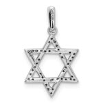 14k White Gold 1/8 carat Diamond Star of David Pendant - Image 3