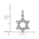 14k White Gold 1/8 carat Diamond Star of David Pendant - Image 4