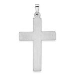 14k White Gold Polished and Satin with Dots Cross Pendant - Image 3