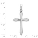 14k White Gold Polished Cross Pendant - Image 4