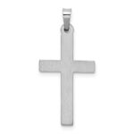 14k White Gold Polished Lattice Cross Pendant - Image 3