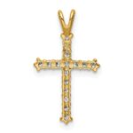 14k Polished CZ Cross Chain Slide - Image 3
