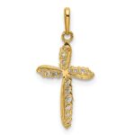 14k Polished CZ Cross Charm - Image 3