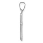 14k White Gold Polished Cross Pendant - Image 2
